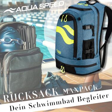 Рюкзак Aqua Speed MAXPACK 42л чорний для спорту та подорожей з мікрофібровим рушником
