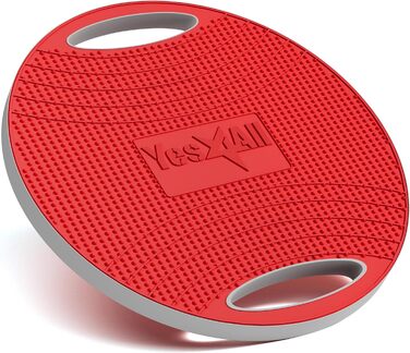 Yes4All Баланс Борд (Wackelboard) з ручками та антиковзким покриттям, 41.5 см, червоно-сірий - для стабільності та загального тренування тіла