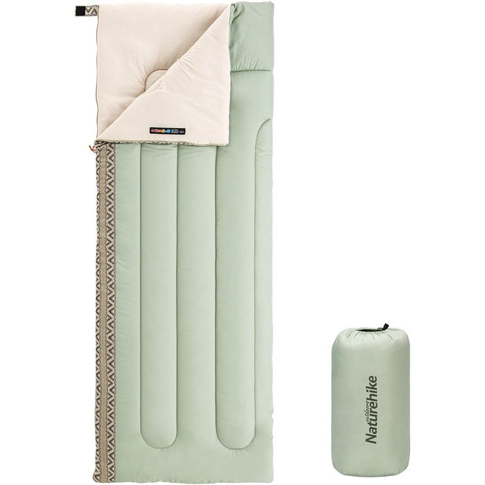 Спальний мішок Naturehike для дорослих та дітей: водовідштовхуючий, легкий, 3-4 сезони, 190 x 75 см (зелений)
