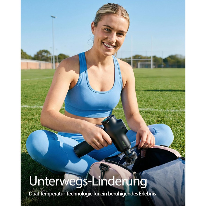 Масажер для тіла з охолодженням та підігрівом, тихий масаж глибоких м'язів проти болю в шиї та спині, LCD дисплей, ергономічний ручний масажер для дому та фітнесу, з сумкою