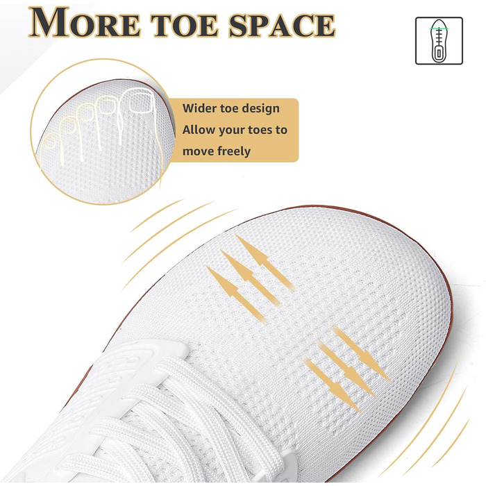 ASHION Взуття для ходьби та бігу без шкарпеток (унісекс) – широкі, для жінок та чоловіків, розмір 42 EU, колір коричневий