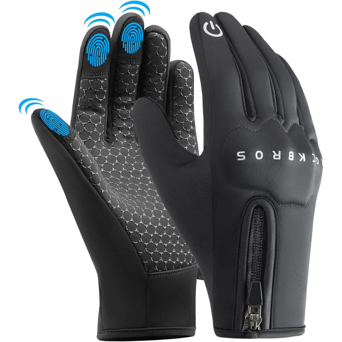 Велосипедні рукавички ROCKBROS з гелевою підкладкою та захистом зап'ястя. Теплі, вітрозахисні, нековзні рукавички для чоловіків та жінок.