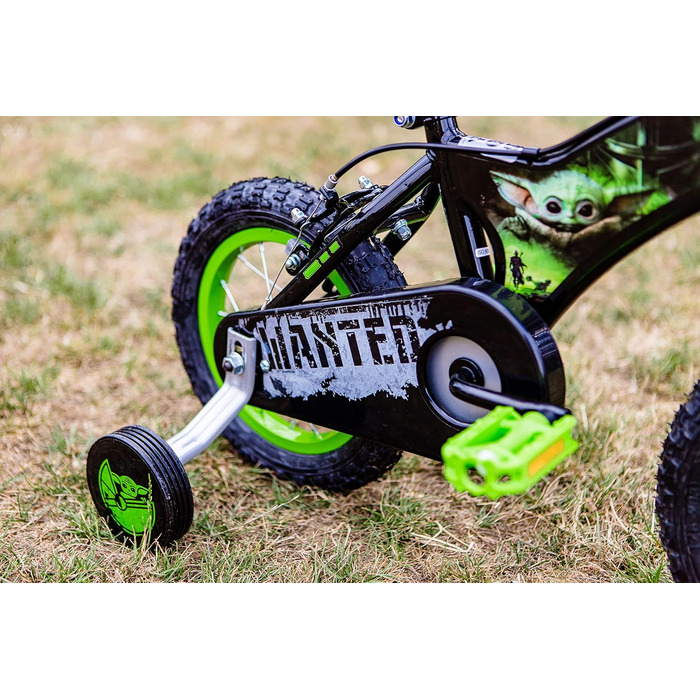 Дитячий велосипед Huffy Star Wars Grogu 12 дюймів, чорний/зелений, 30,5 см
