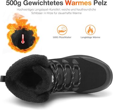 Чоботи зимові жіночі DANNTO, чорні, 41 EU, теплі, з підкладкою, непромокаючі