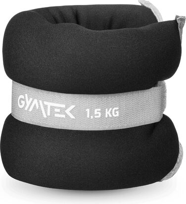 Gymtek Обважнювачі для рук і ніг 2x1,5 кг, регульовані манжети-обважнювачі для тренувань, чорні