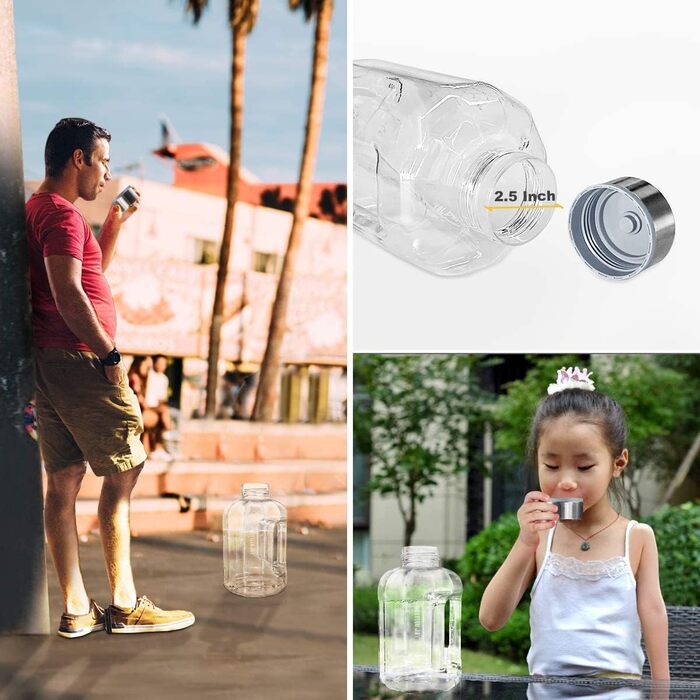 Спортивна пляшка для води VENNERLI 2,5 л з ручкою та маркуванням часу. Безпечна, для спортзалу, фітнесу, офісу, дому (Чорний) (2,2л Прозора)