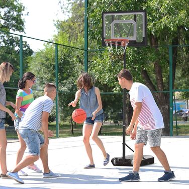 Баскетбольне кільце HOMCOM з регулюванням висоти баскетбольного кільця для дітей з колесами, чорне, 83 x 75 x 206-260 см | Aosom