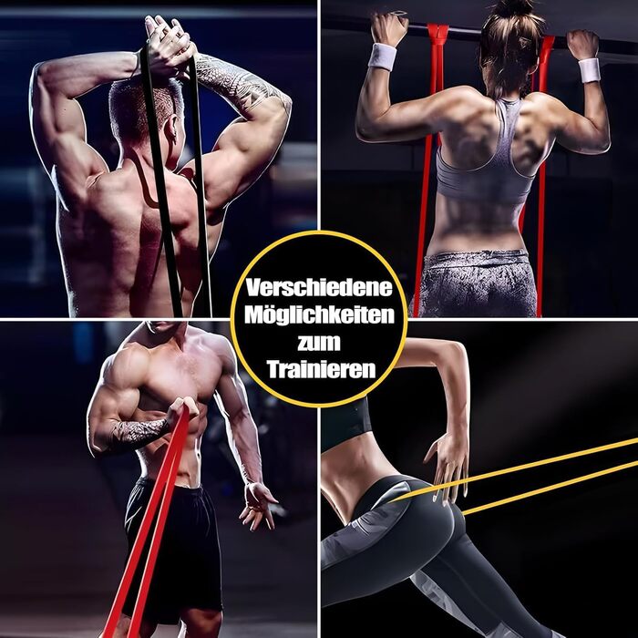 Набір еластичних стрічок для фітнесу Fokky, стрічки опору для силових тренувань, йоги та пілатесу, з дверним кріпленням та ручками