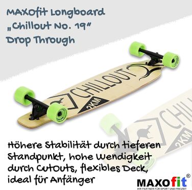 Лонгборд MAXOfit з клену/бамбуку для початківців та досвідчених, різні дизайни