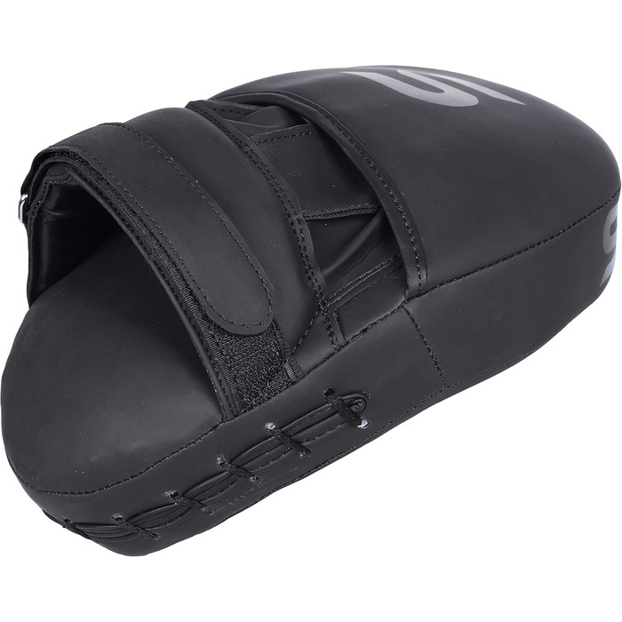 SAWANS® Box Fokus Pads з гаками та рукавичками для удару, штучна шкіра, кікбоксинг, MMA, вигнута рука, щит для ударів, цільові подушки, бойовий спорт, тренування Муай-Тай (матова чорна)