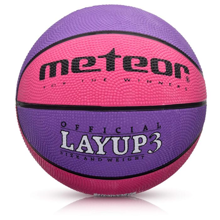 Дитячий баскетбольний м'яч meteor Layup Kinder Mini (розмір 3, рожевий) для дітей 4-8 років, м'який з антиковзаючим покриттям