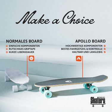 Міні-лонгборд Apollo Mini-Longboard 70см (30x8) Savaii – дерев'яний круїзер з ABEC 9 підшипниками