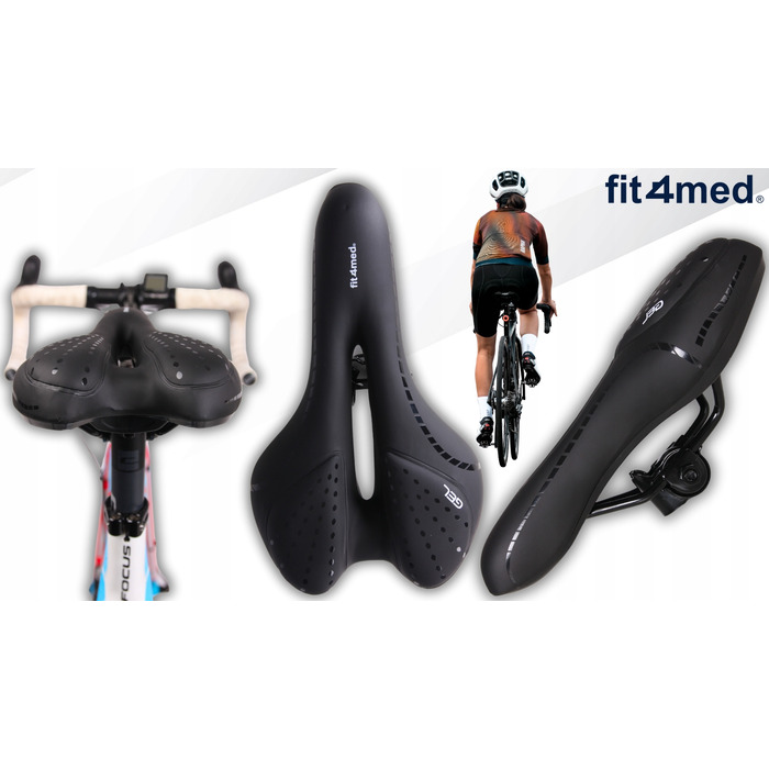 Велосипедне гелеве сідло Fit4Med Airflow, м'яке, 160 мм