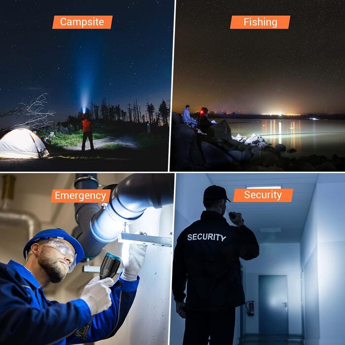Ліхтар LED Gearlite перезарядна, 10000 люмен, 5 режимів, IP65 водонепроникний, з функцією зуму, для кемпінгу, туризму, надзвичайних ситуацій, 2000mAh+3AA (батарейки не входять в комплект)