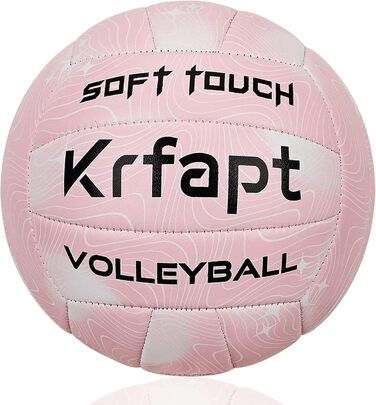 Волейбольний м'яч Krfapt розмір 5, офіційний, Soft Touch, для тренувань, Outdoor/Indoor, водонепроникний, з дизайном Ripples (синій/фіолетовий/рожевий)