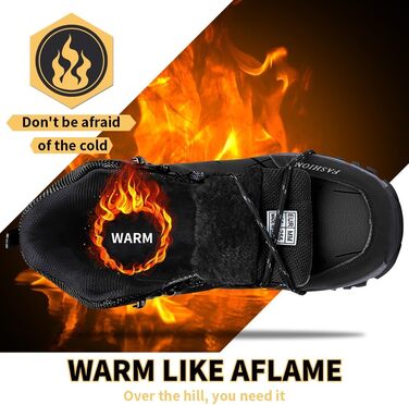 Чоловічі трекінгові черевики Littleplum: зручні, дихаючі, з теплою підкладкою, антиковзаючі, високі, спортивні, чорні, 40 EU