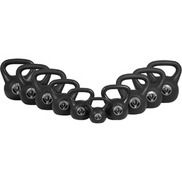 Кетлбел GORILLA SPORTS з пластика, 2-20 кг, одинично або комплект, з/без підставки – гиря для фітнесу