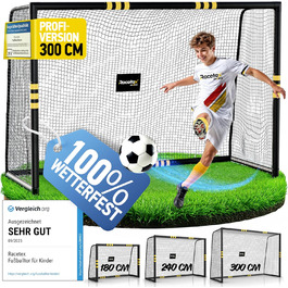 Ворота для футболу в сад для дітей та дорослих з антикорозійним покриттям. Ворота для дітей з анкерами для оптимальної фіксації. Футбольні ворота з м'якою оббивкою 300x200 см