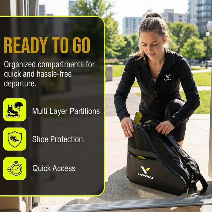 Сумка для ковзанів VPRO: для фігурного катання, роликів, інлайнів. Зручна, з ремінцем та кишенькою. Для дітей та дорослих. Колір: небесно-блакитний