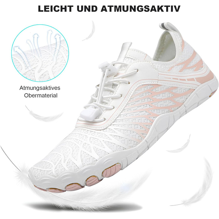 Взуття для фітнесу RUIYI для чоловіків та жінок, підошва з неслизьким покриттям, широка передня частина, рожевий, 42 EU