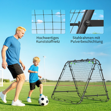 Ворота для футболу HOMCOM, регульовані, складані, металевий каркас, 100 x 68-95 см, чорного кольору