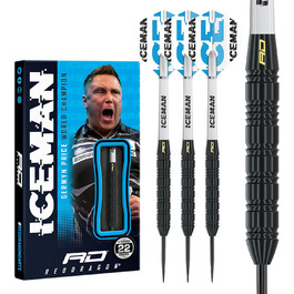 Дротики Red Dragon Gerwyn Price Iceman з латуні, сталевий наконечник, чорні