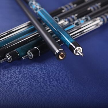 Більярдний кий 58 дюймів з фібергласу, професійний, низька дефлекція, 13 мм наконечник, модель S