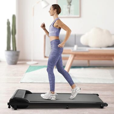 Доріжка Walking Pad для ходьби під стіл, компактна бігова доріжка для дому та офісу з LCD-дисплеєм і пультом, чорна