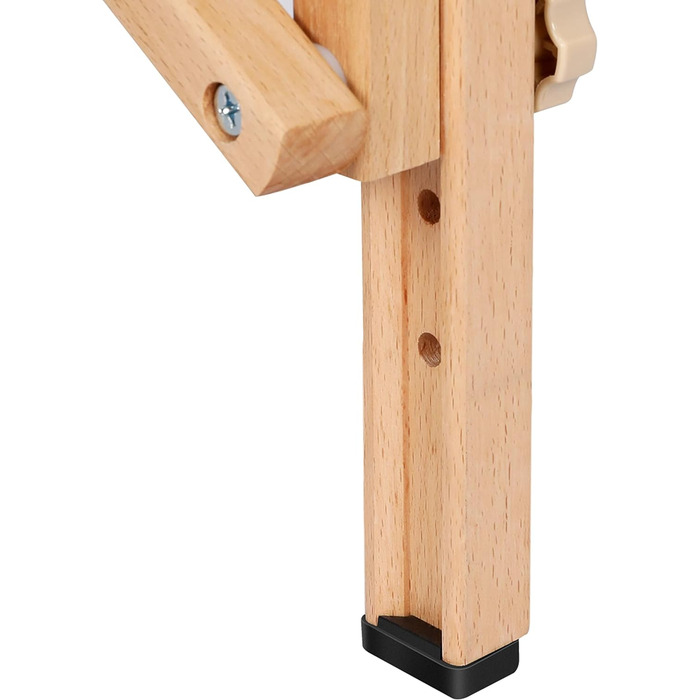 Масажний стіл Yaheetech з 2 зонами, портативний, регульована висота, дерев'яні ніжки, з підголовником та підлокітниками, 213 x 82 x 85,5 см, до 250 кг, кремовий