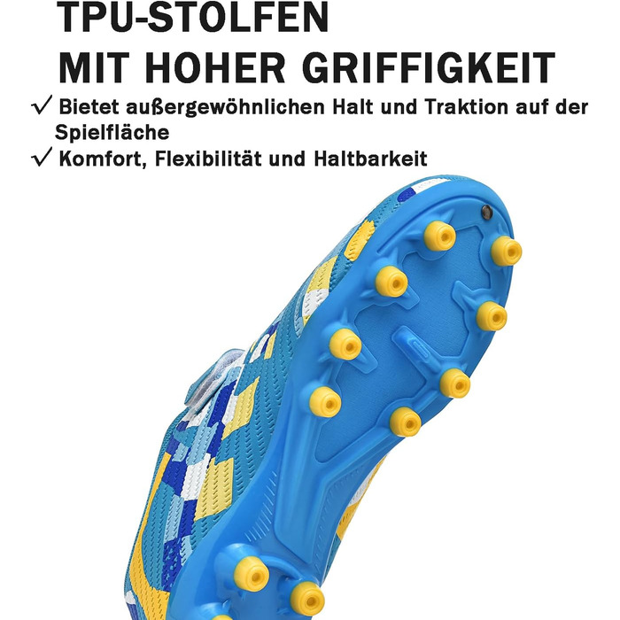 Дитячі футбольні бутси Multi Ground, професійні, легкі, для залу та вулиці, Outdoor Athletics, тренувальні (33 EU, синій)
