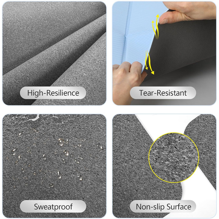 Килимок для йоги Enssy, складаний, компактний, 173x61 см, 0,4 см, з сумкою, легкий дизайн для пілатесу (PU-Lotus Centerline2)