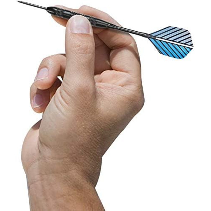 Сталеві дротики Steel Dartpfeile набір 6/12 шт. з металевими наконечниками, алюмінієвими стержнями, 18 пір'ями та гумовими кільцями - 22/23 г