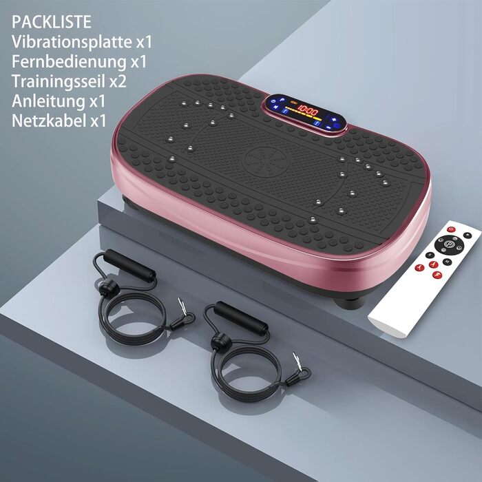 Вібраційна платформа для дому - ротаційна платформа з 120 рівнями та 5 режимами, з еластичними стрічками та пультом дистанційного керування, для спалювання жиру, нарощування м'язів та формування фігури, ідеально підходить для дому, домашнього спортзалу (Р