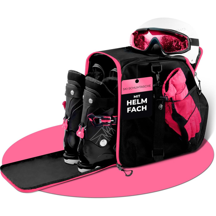 Чохол для лижних черевиків для дітей з відділенням для шолома [40 л] - ISCHGL (чорний-рожевий)