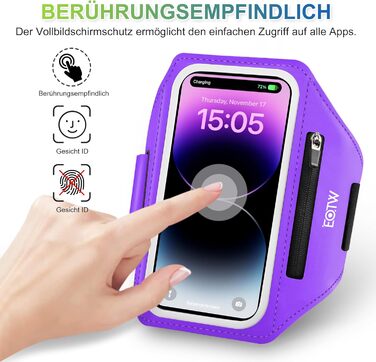 Спортивний браслет для телефону EOTW Joggen: зручна підставка для iPhone/Samsung (5.5-6.0 дюйми) з кишенькою для AirPods