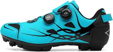 Чоловічі велосипедні черевики для катання на гірському велосипеді, Outdoor, MTB, сумісні з SPD підошвами та платформою, дихаючі, 43 EU, блакитний