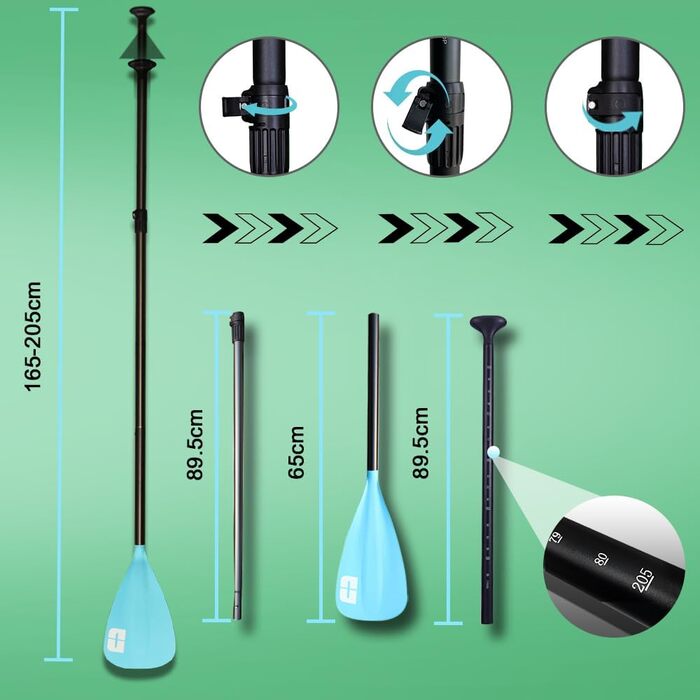 Надувна SUP-дошка DURAERO 330x76x15 см з кріпленням для камери, комплект аксесуарів, вантажопідйомність до 150 кг