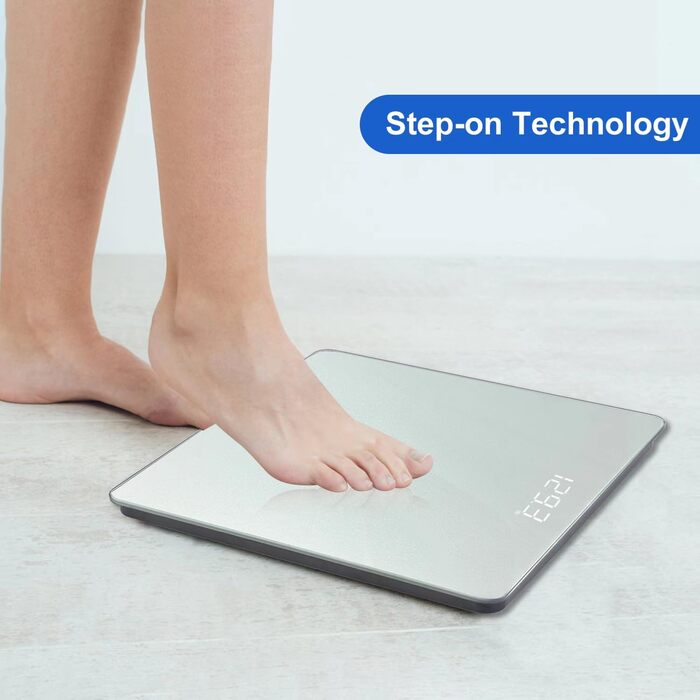 Електронні ваги для тіла Homebuds Digitale Personenwaage, висока точність, LED-дисплей, 182 кг, блакитний колір