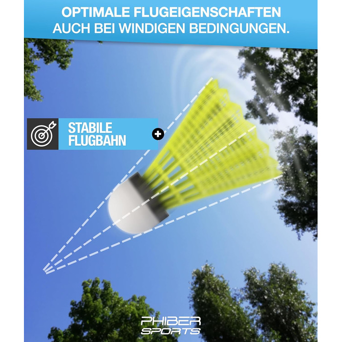 Набір для бадмінтону Federbälle: 10 штук, ідеальний для початківців, сімей та професіоналів. Підходить для гри в приміщенні та на вулиці.