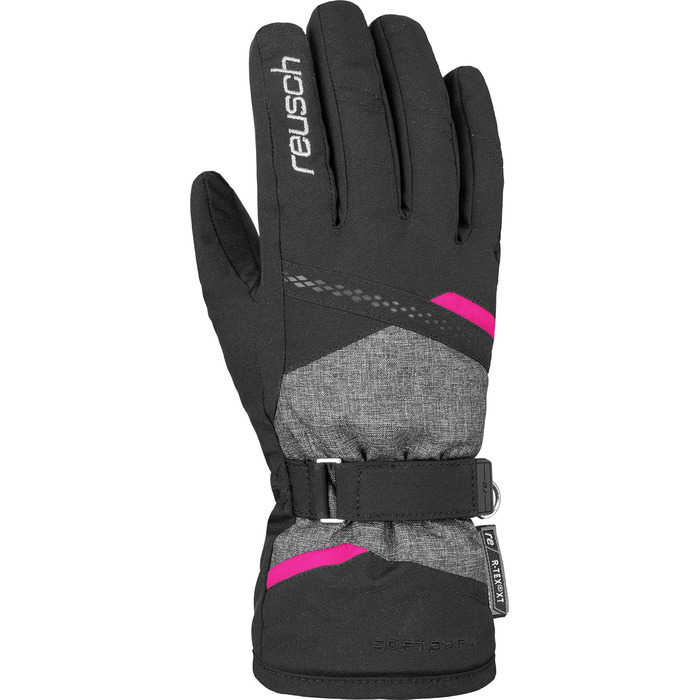 Жіночі лижні рукавички Reusch Hannah R-Tex XT, водонепроникні, утеплені, дихаючі, чорні/рожеві