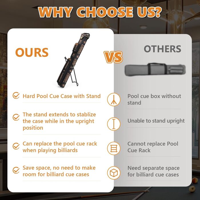 Чохол для бильярдних київ Schwarze Stickerei: на 2 кийки (butt) та 4 шахти (shaft). Жорсткий, зі стійкою. Аксесуари для більярду.