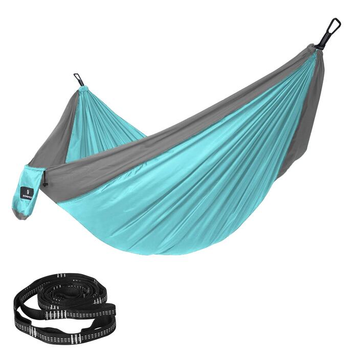 Гамак SONGMICS для 2 осіб, ultraleicht, Ripstop Nylon, 300 кг, для кемпінгу та подорожей, зелений (300 x 200 см)