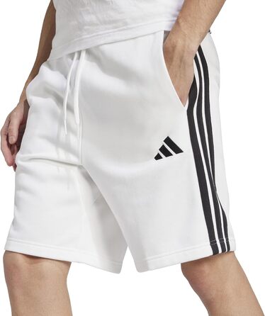 Чоловічі повсякденні шорти adidas Essentias French Terry 3-Stripes, білі з чорними смугами, розмір XL