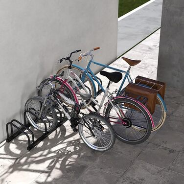 Стійка для велосипедів HENGMEI на 6 велосипедів, сталева, чорна. Підходить для шин шириною 30-65 мм. Настінний/підлоговий монтаж.