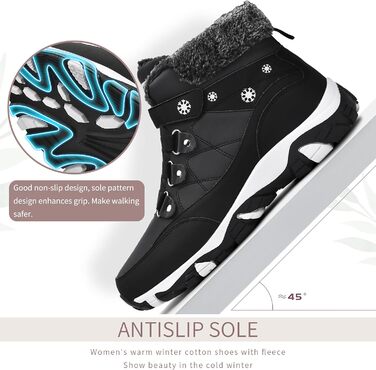 Черевики зимові жіночі ASHION. Зимове взуття, черевики для ходьби, теплі, утеплені, черевики снігові, зимові, Outdoor, Trekking, 39 EU, чорний