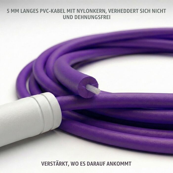 Стрибунці Elevate Speed Rope для дорослих, швидкісний скакалка 5 мм, довжина 3 м (регульована), фіолетова