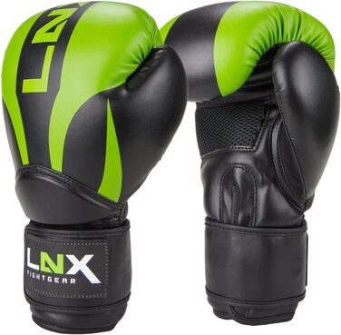 Боксерські рукавички LNX Nitro 10 унцій, енергійно-зелені, для чоловіків, жінок і дітей, кікбоксинг, бокс, муай-тай, ММА, тренування, спаринг