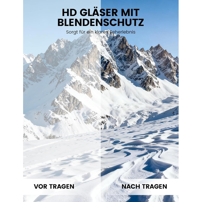 Ламікал - скі-маска для чоловіків та жінок, сноуборд маска з OTG - [Ultra HD, широке поле зору] - високоякісна скі маска з захистом від запотівання, для людей у окулярах, дзеркальна сноуборд маска, скі маска UV400 з захистом від відблисків - чорний каркас