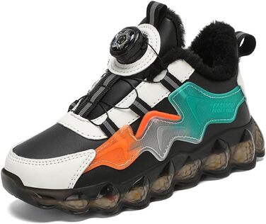 Дитячі зимові черевики Kinder для хлопчиків: неслизькі, трекінгові, теплі, зручні, бавовняні, для активного відпочинку та занять спортом (Помаранчеві, 32 EU)