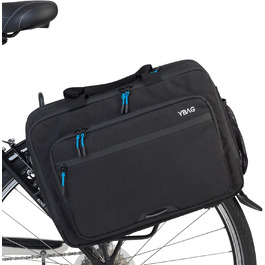 YBAG Commuter – екологічна велосипедна сумка для ноутбука, офісна сумка на багажник з 4 відділеннями, внутрішніми кишенями, сіткою для пляшки, дощовим захистом і світловідбивачами